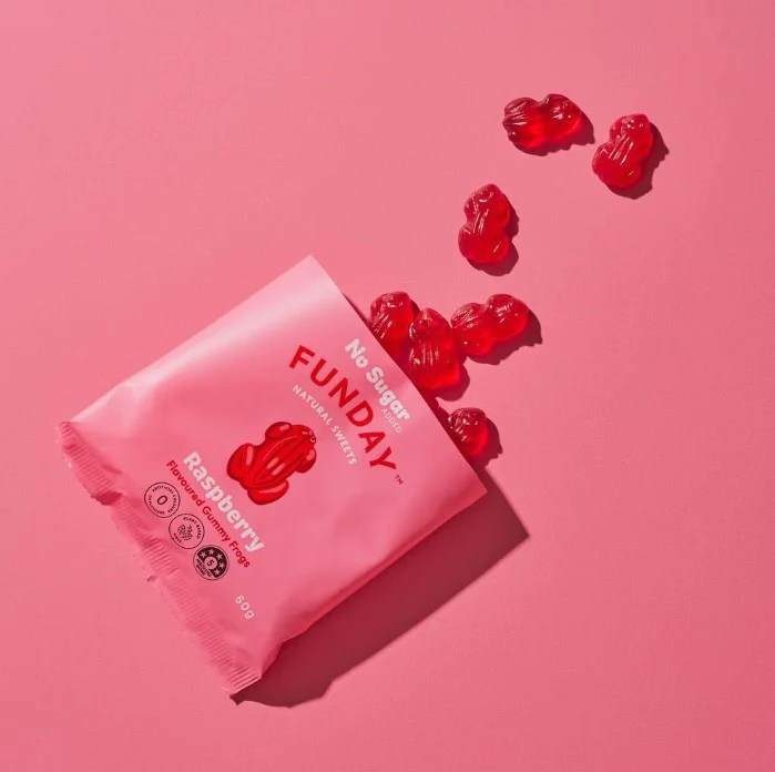 Funday Raspberry Gummy Frogs 50g - Box of 12 - Image 4