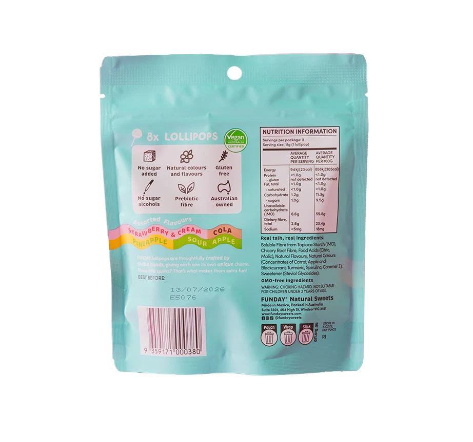 Funday Share Bag 8 Lollipops 88g - Image 2