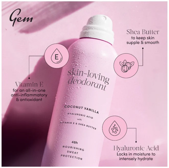 Gem Care Skin Loving Deodorant Coconut & Vanilla 207ml - Image 3