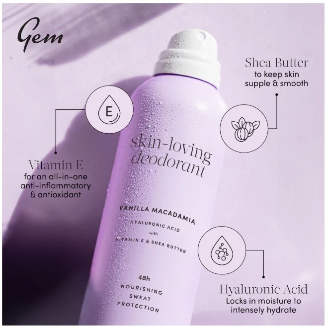 Gem Care Skin Loving Deodorant Vanilla & Macadamia 207ml - Image 4