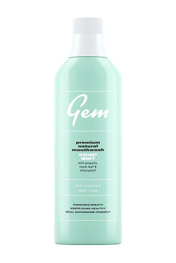 Gem Premium Natural Mouthwash Crisp Mint 500ml