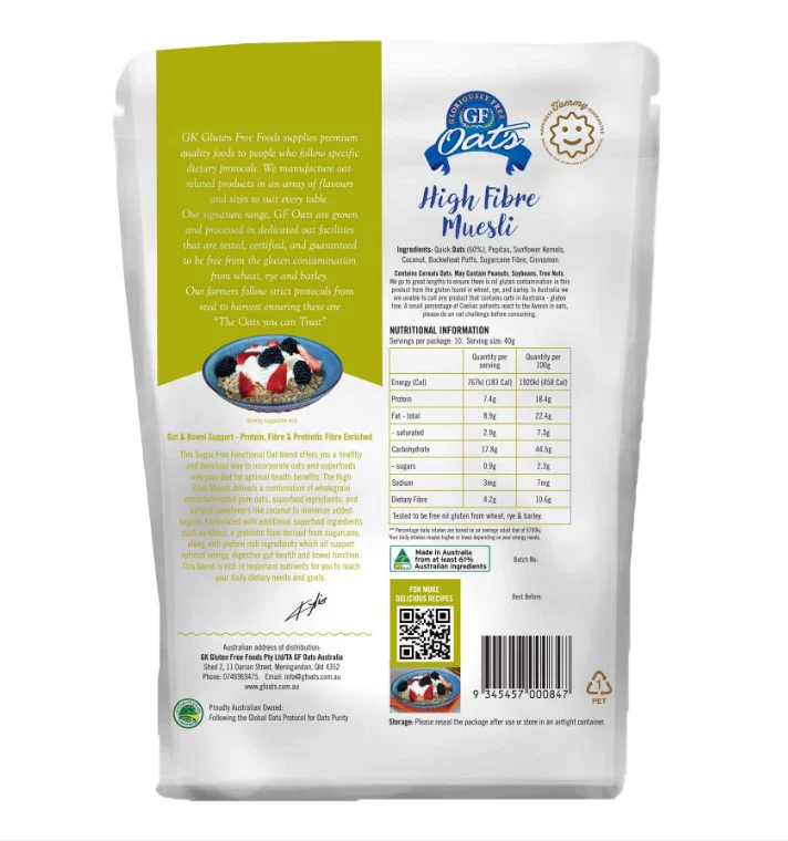 Gloriously Free Oats High Fibre Muesli 400g - Image 2