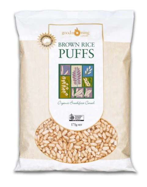 Good Morning Cereals Organic Brown Rice Puffs 175gm - Box of 6