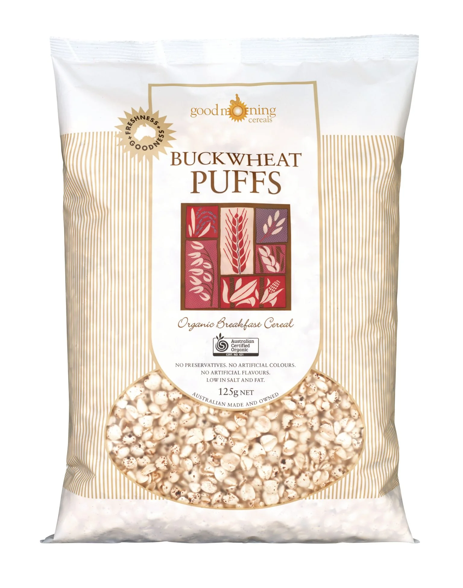 Good Morning Cereals Organic Buckwheat Puffs 125g Box of 6