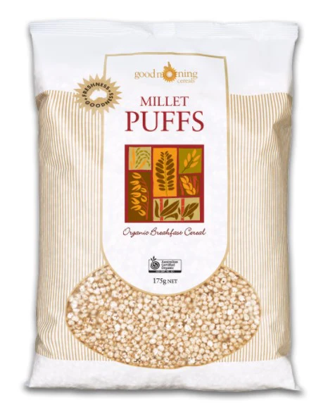 Good Morning Cereals Organic Millet Puffs 175gm Box of 6