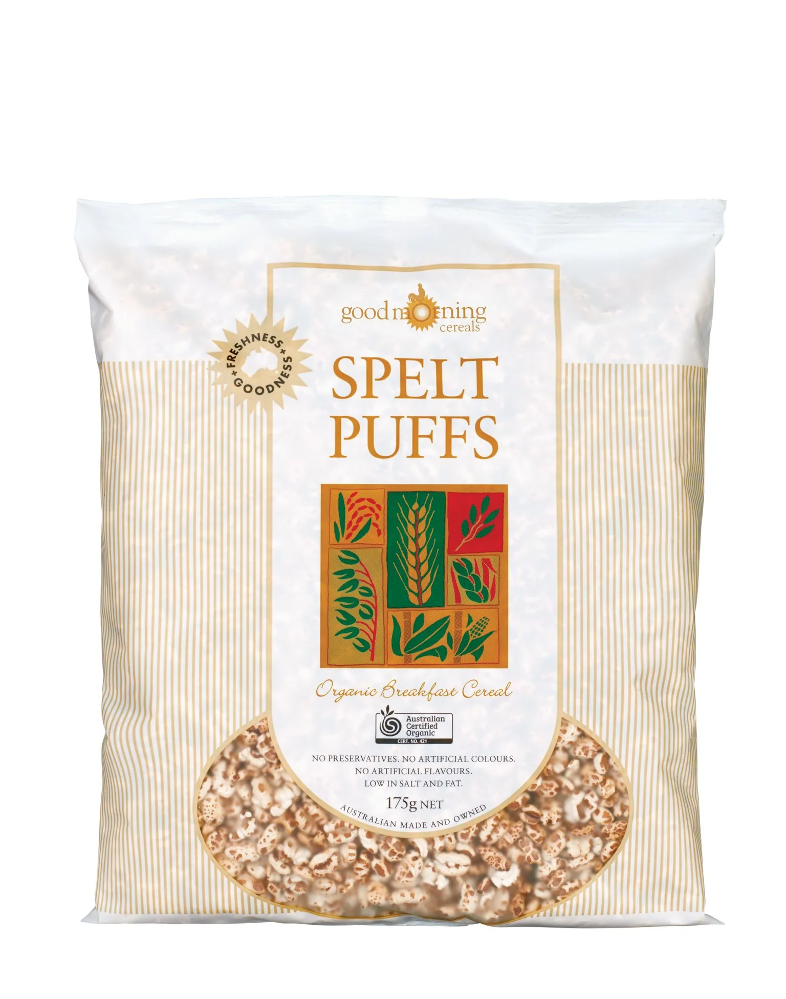 Good Morning Cereals Organic Spelt Puff 175gm Box of 6