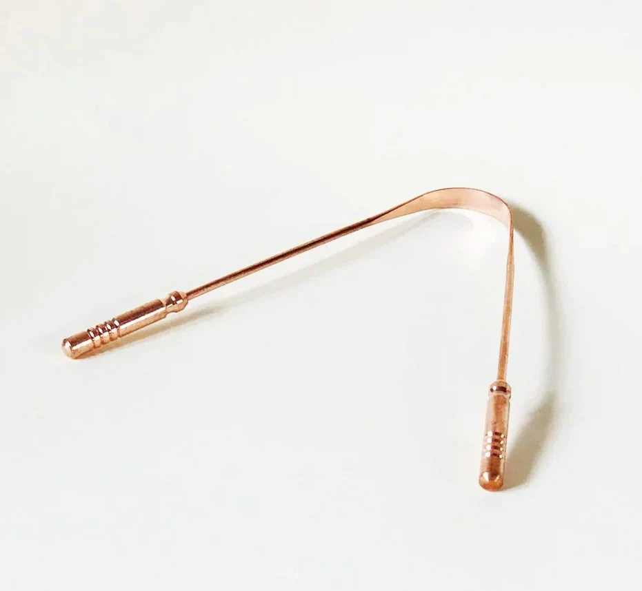 Goodly Gosh Copper Tongue Cleaner Traditional Double Handle - Image 2