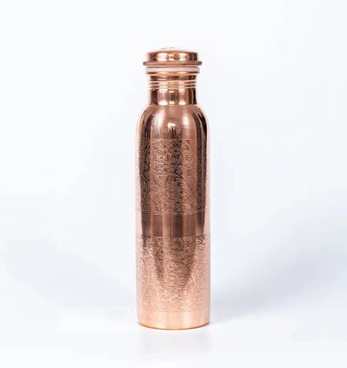 Goodly Gosh Copper Water Bottle Diamond Hammered 950ml Mesmerise