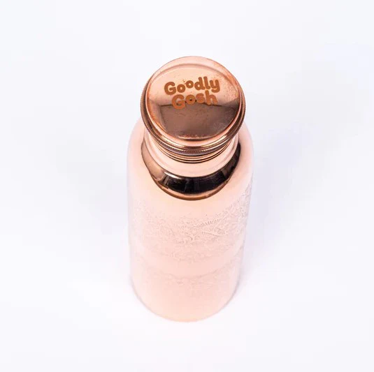 Goodly Gosh Copper Water Bottle Diamond Hammered 950ml Mesmerise - Image 3