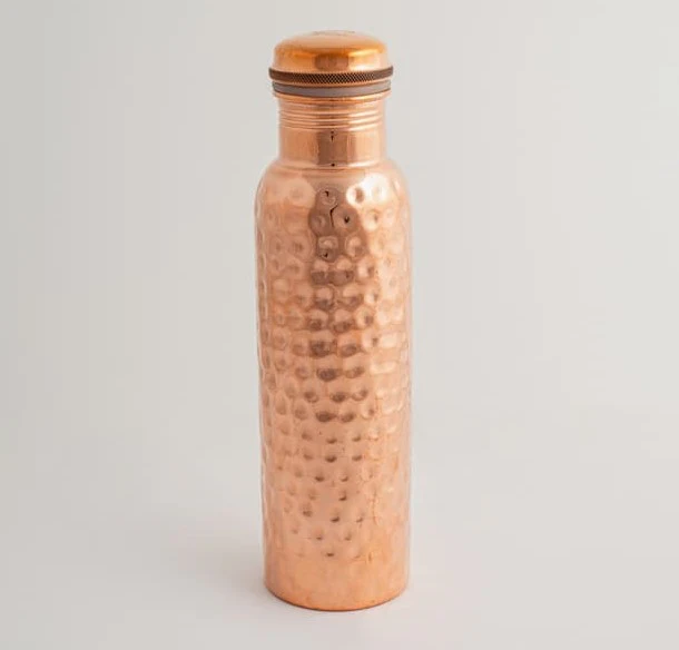 Goodly Gosh Copper Water Bottle Diamond Hammered 950ml Simple Elegance - Image 2
