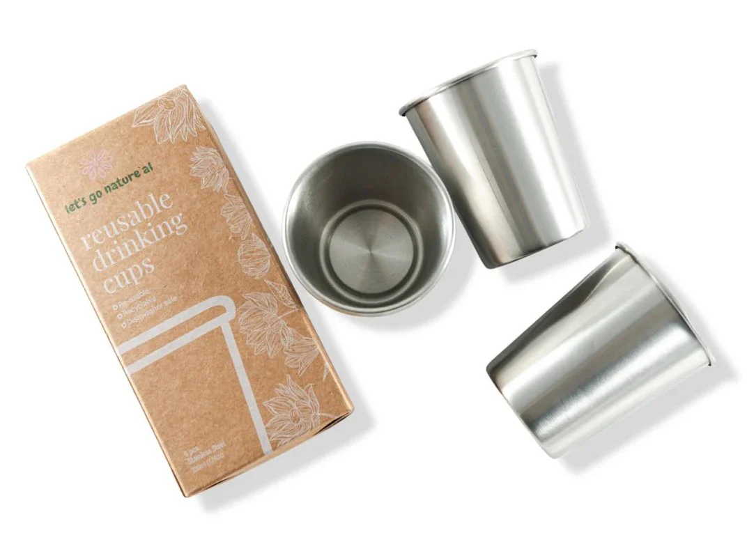 Goodly Gosh Reusable Stainless Steel Drinking Cups 6 Pack - Image 2