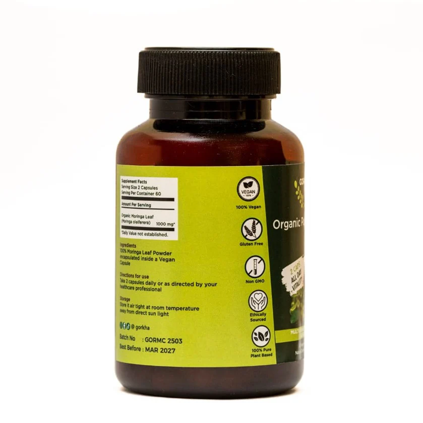 Gorkha Moringa Capsule 60 vegetable capsules - Image 3