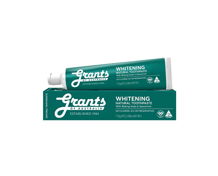 Grants Toothpaste Whitening Spearmint Fluoride Free 110g (Box of 12)