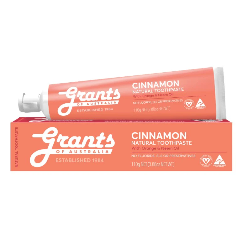 Grants Cinnamon Natural Toothpaste Fluoride Free 110g - 12 Pack - Image 2