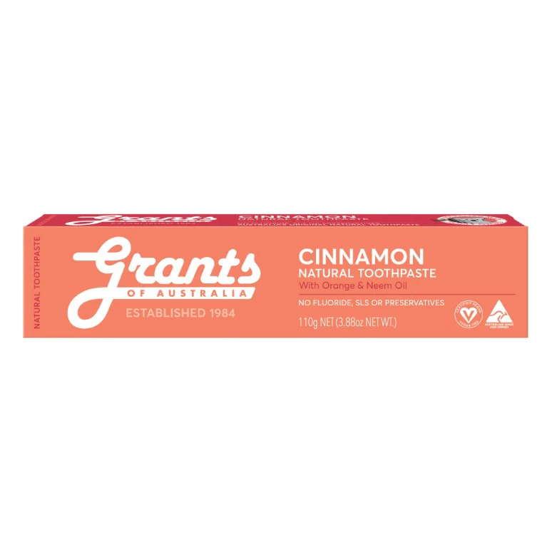Grants Cinnamon Natural Toothpaste Fluoride Free 110g - 12 Pack - Image 4