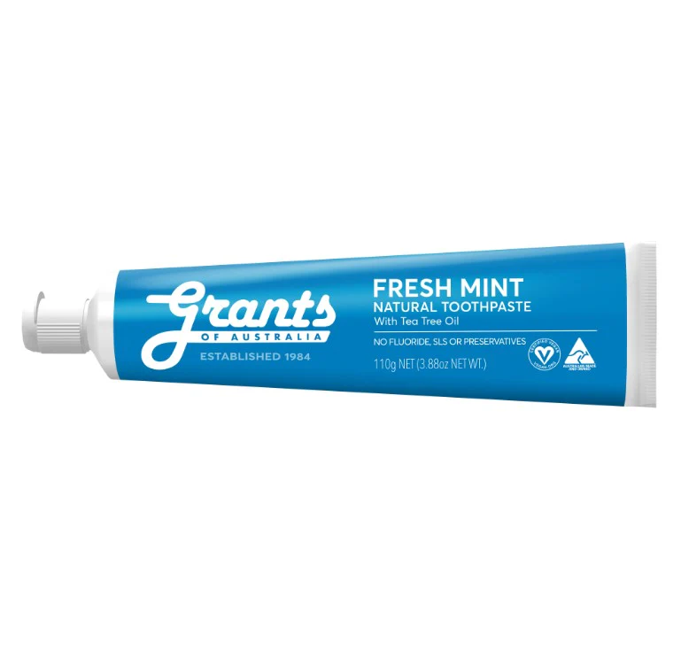 Grants Fresh Mint Natural Toothpaste Fluoride Free 100g - 12 Pack - Image 4