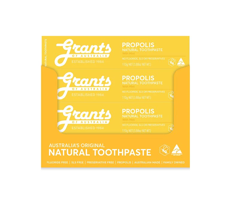 Grants Propolis Natural Toothpaste Fluoride Free - 12 Pack