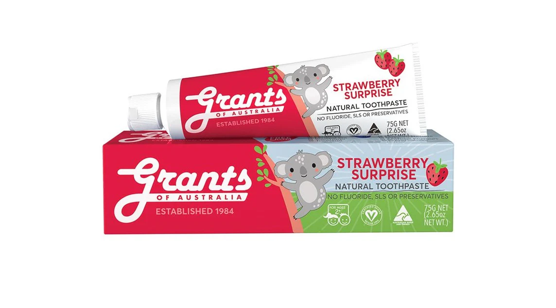 Grants Strawberry Surprise Kids Natural Toothpaste 75g - 12 Pack