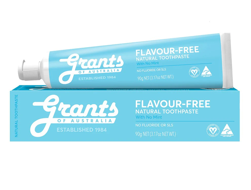 Grants Toothpaste Flavour Free Fluoride Free 90g  - Box of 12