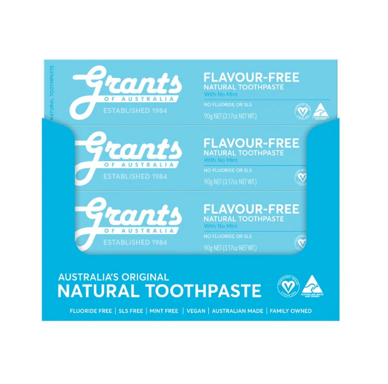 Grants Toothpaste Flavour Free Fluoride Free 90g  - Box of 12 - Image 2