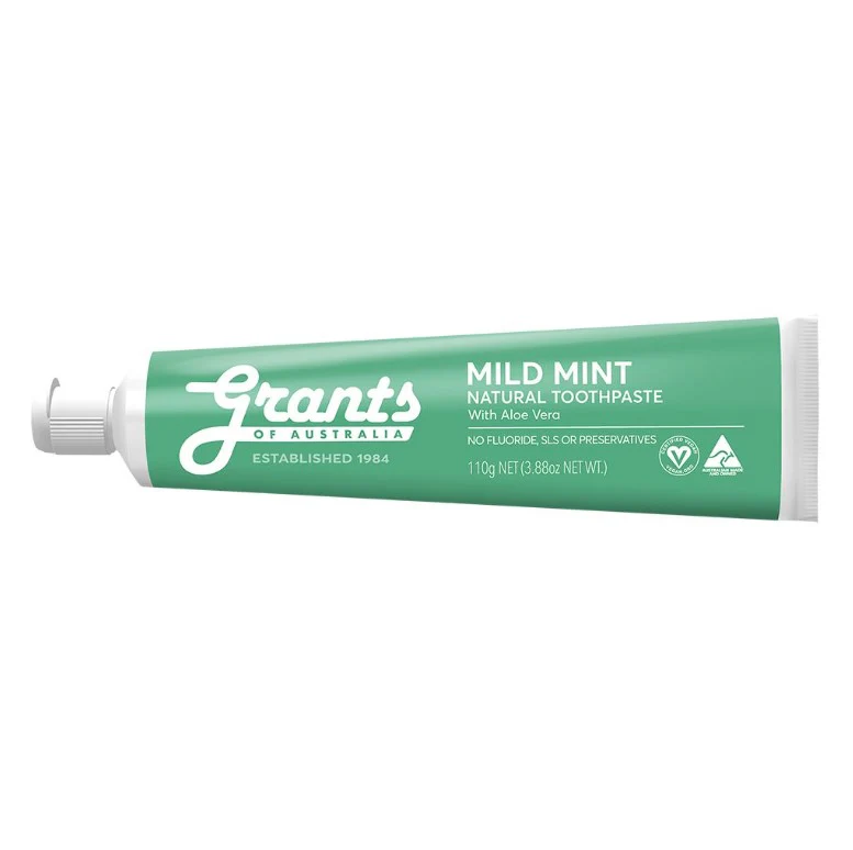 Grants Toothpaste Mild Mint with Aloe Vera 110g - 12 Pack - Image 3