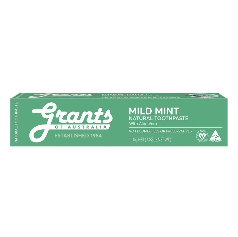 Grants Toothpaste Mild Mint with Aloe Vera 110g - 12 Pack - Image 4