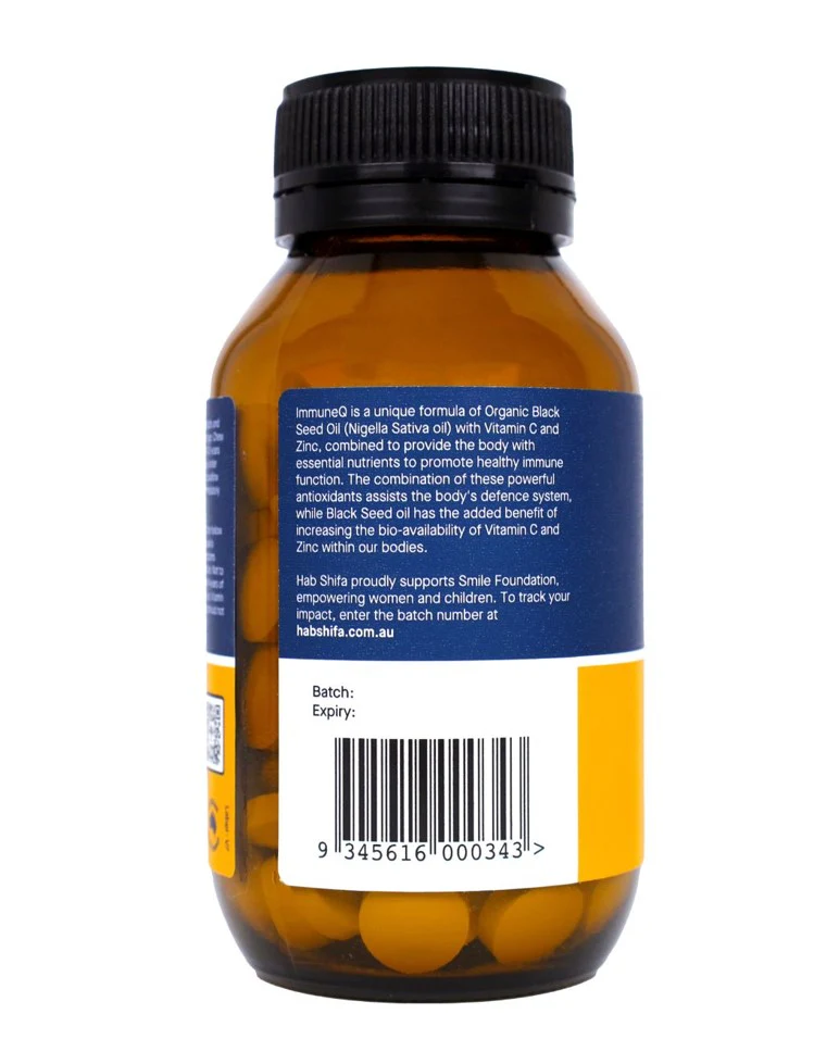 Hab Shifa ImmuneQ with Vitamin C & Zinc 120 Capsules - Image 3
