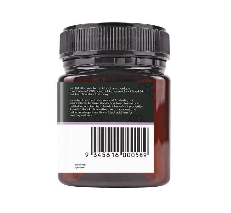 Hab Shifa Manuka Honey (MGO100+) with Black Seed Oil 250g - Image 3