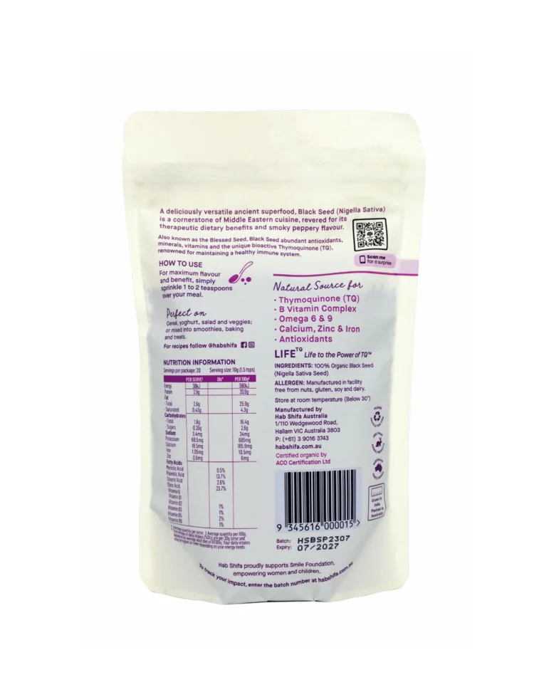 Hab Shifa Organic Black Seeds 200g - Image 2