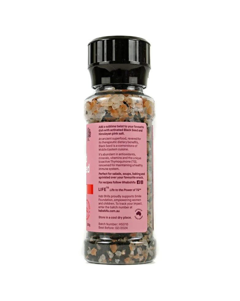 Hab Shifa Organic Himalayan Rock Salt & Black Seed Grinder 200g - Image 3