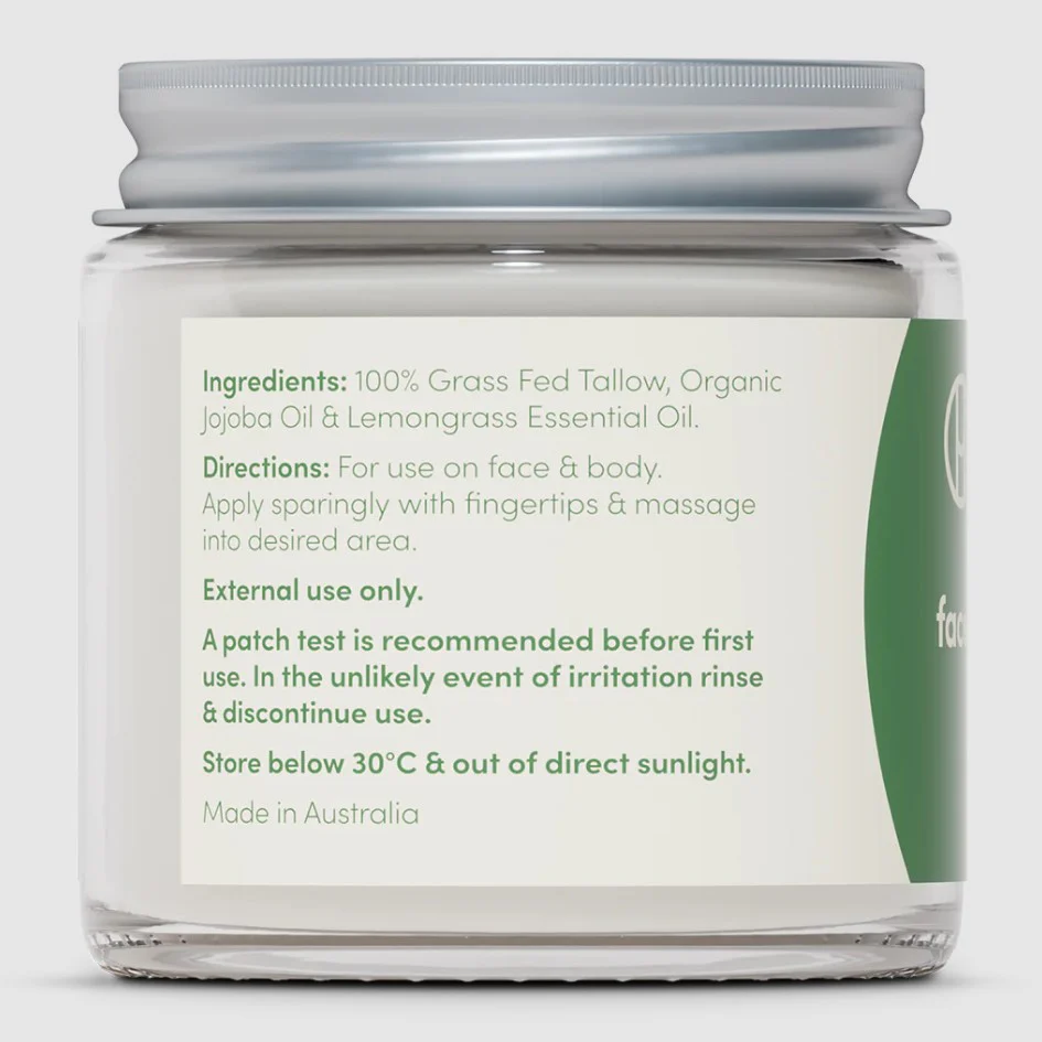 Handmaid Whipped Tallow Face and Body Balm Lemongrass 80g - Image 2