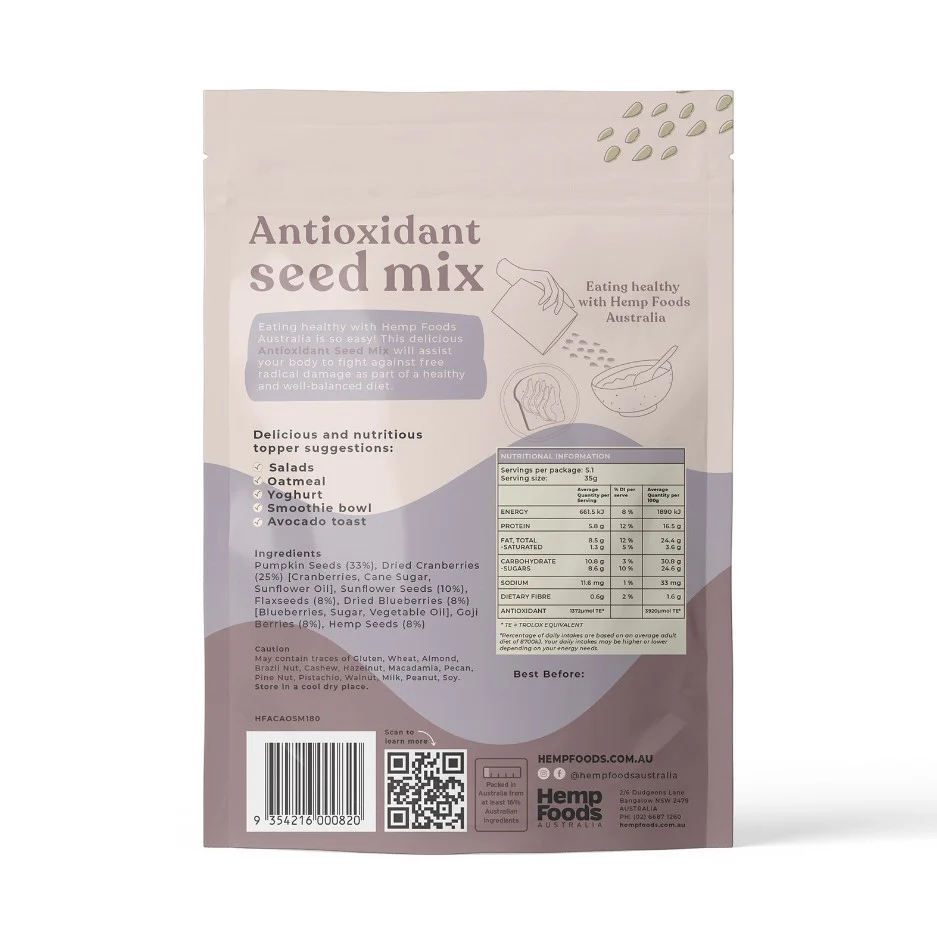 Hemp Foods Australia Antioxidant Seed Mix 180g - Image 2
