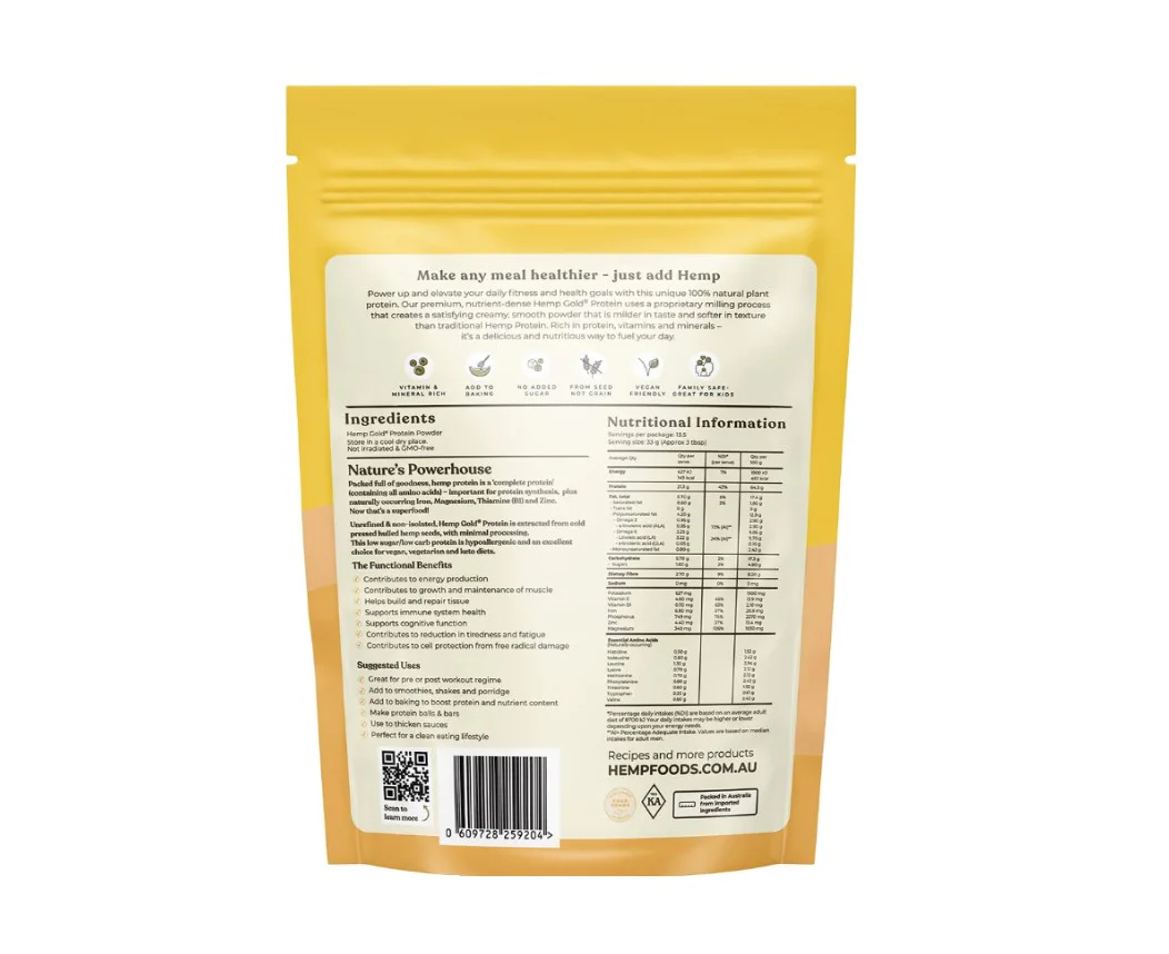 Hemp Foods Australia Organic Hemp Protein Powder Gold - Image 2