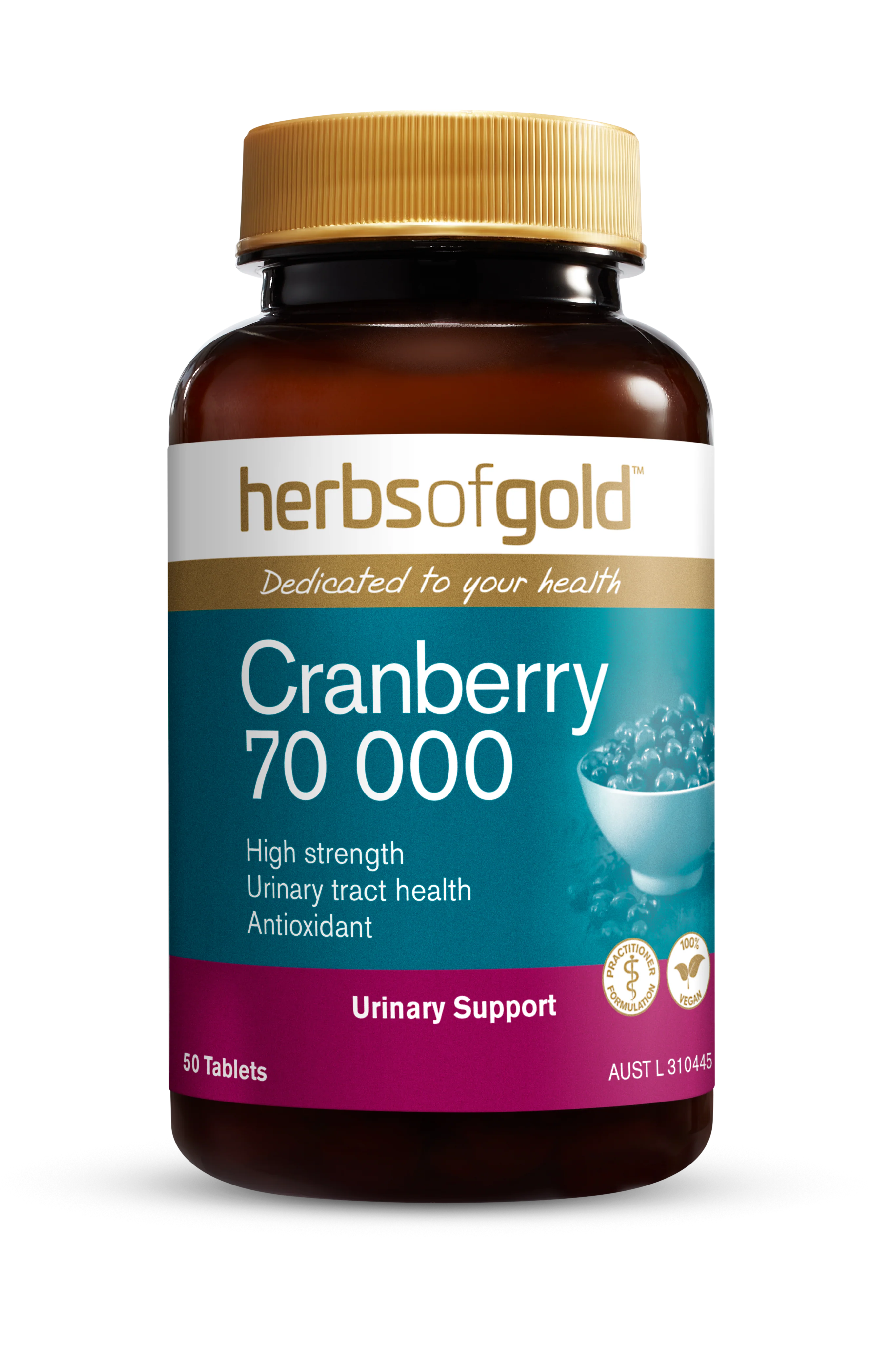 Herbs of Gold Cranberry 70 000 Higher Strength 50 tablets