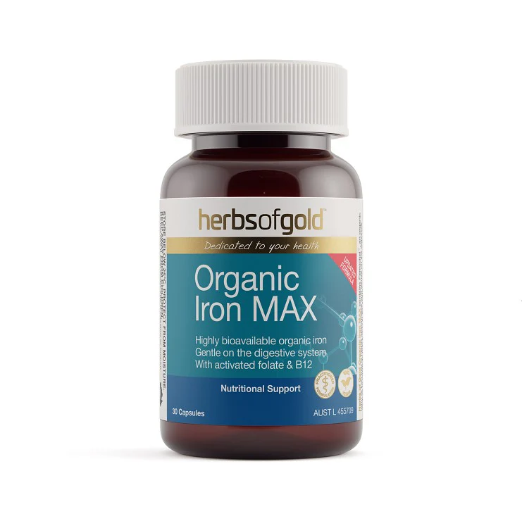 Herbs of Gold Organic Iron Max 30 capsules