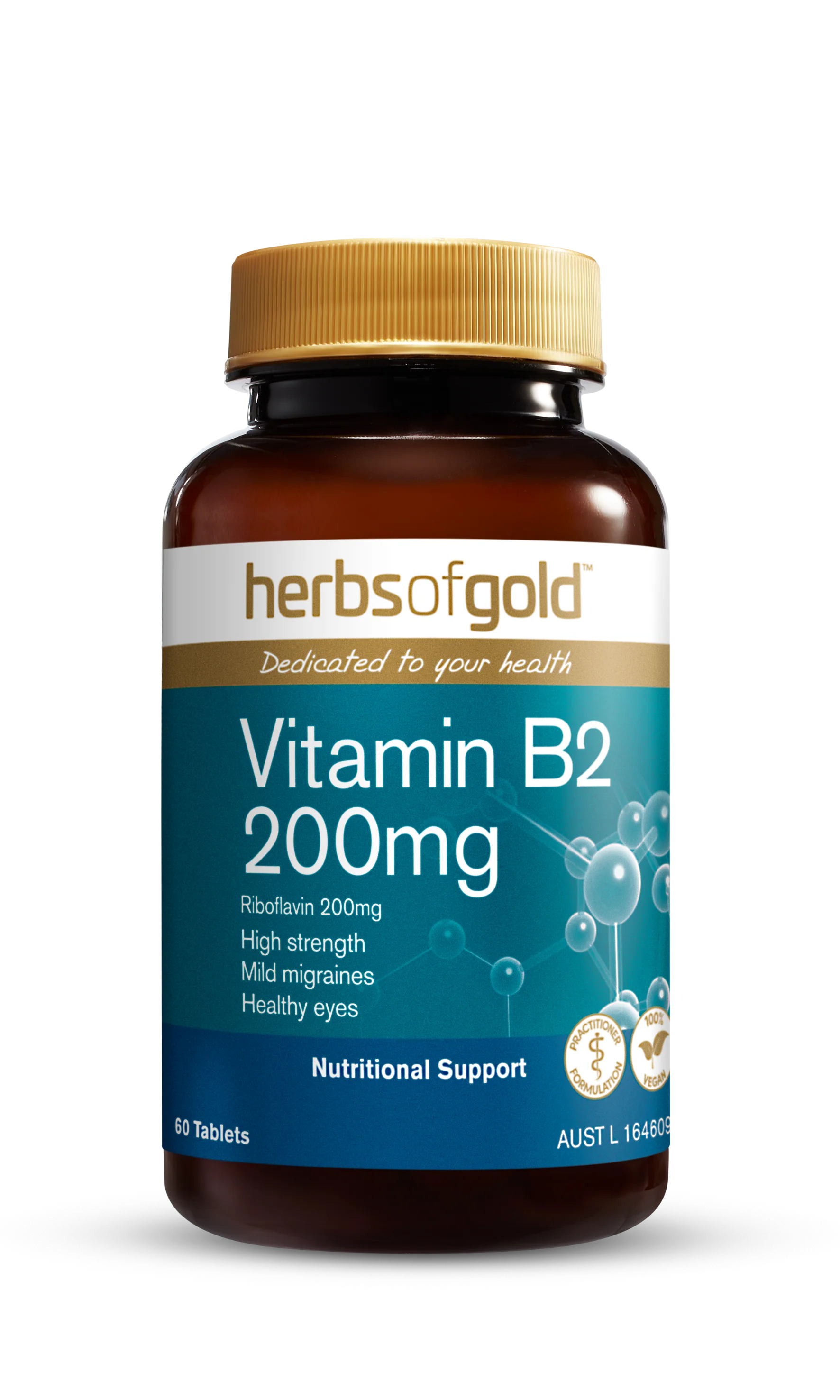 Herbs of Gold Vitamin B2 200mg 60 tablets