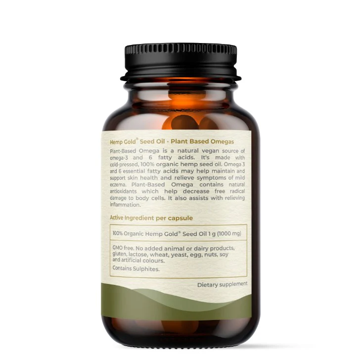 HFA Plant-Based Omega Capsules with Hemp Gold® Seed Oil 60 Caps - Image 2