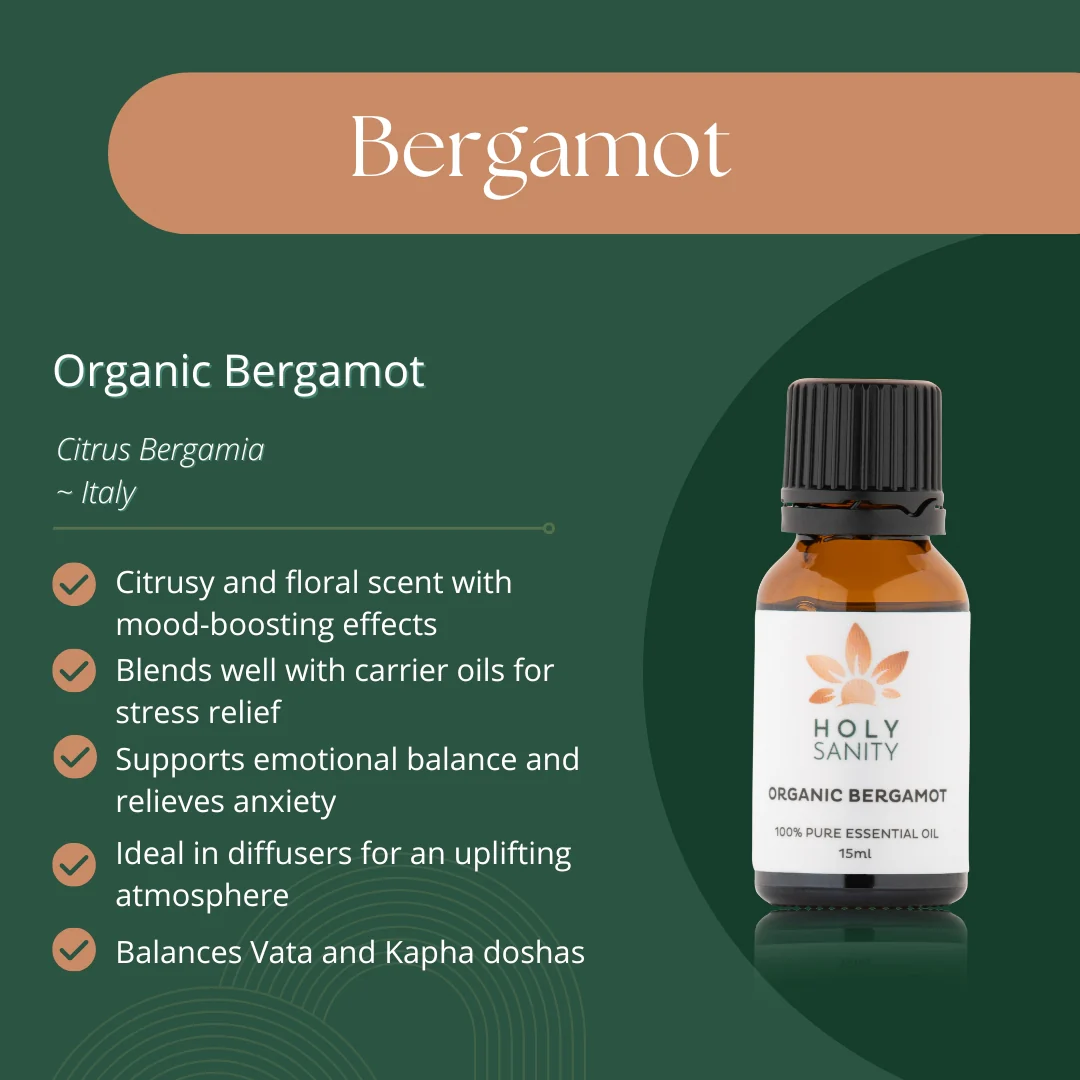 Holy Sanity Organic Essential Oil Bergamot 15ml - Image 2