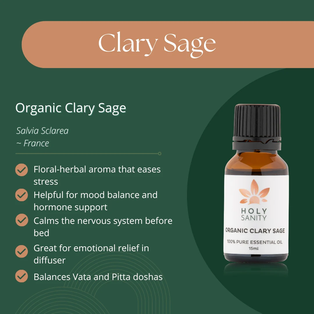 Holy Sanity Organic Essential Oil Clary Sage 15ml - Image 2