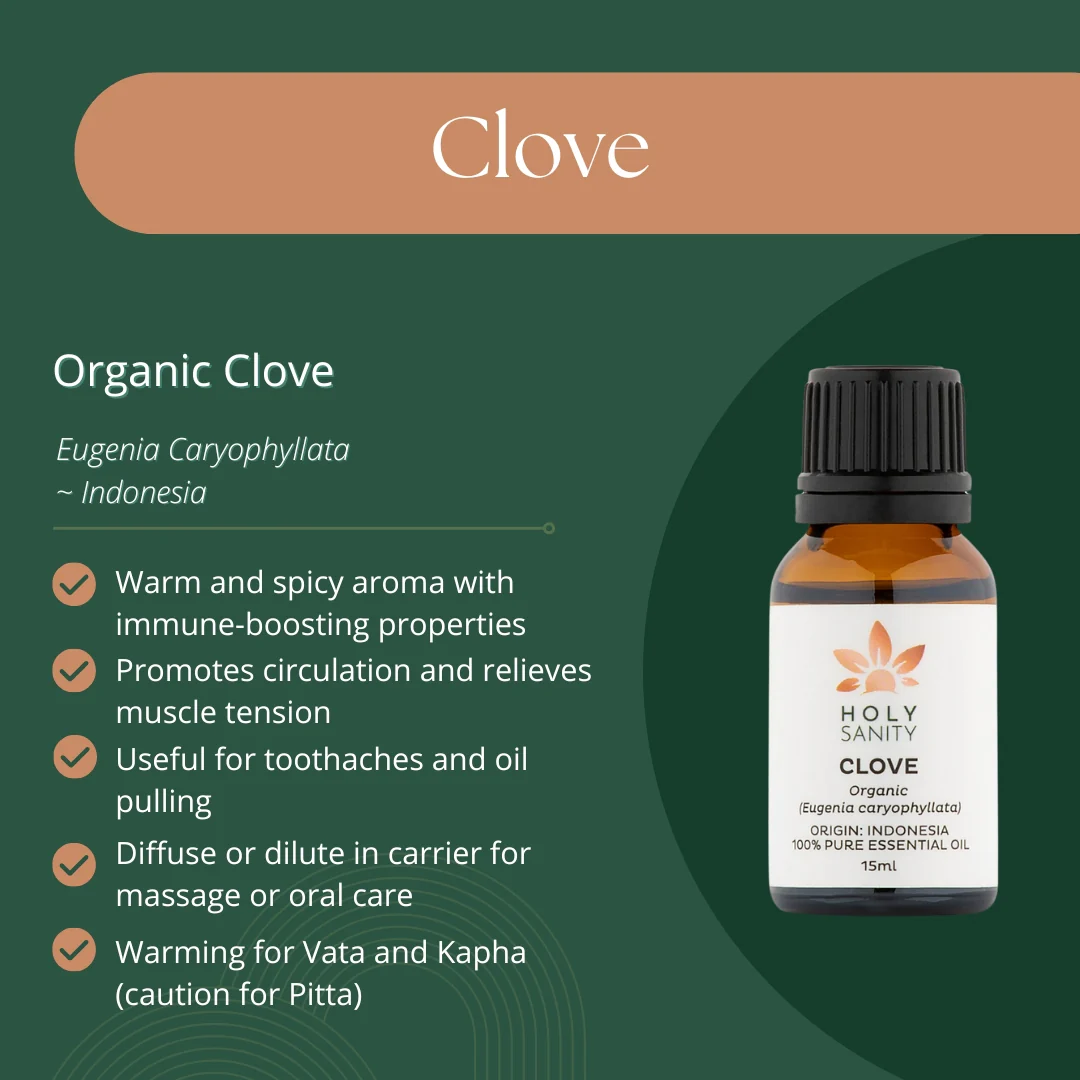 Holy Sanity Organic Essential Oil Clove 15ml - Image 2