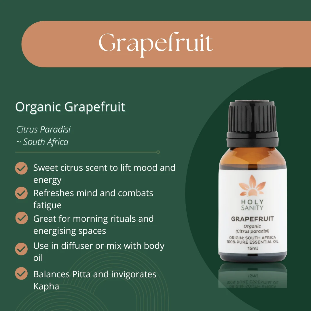 Holy Sanity Organic Essential Oil Grapefruit 15ml - Image 2