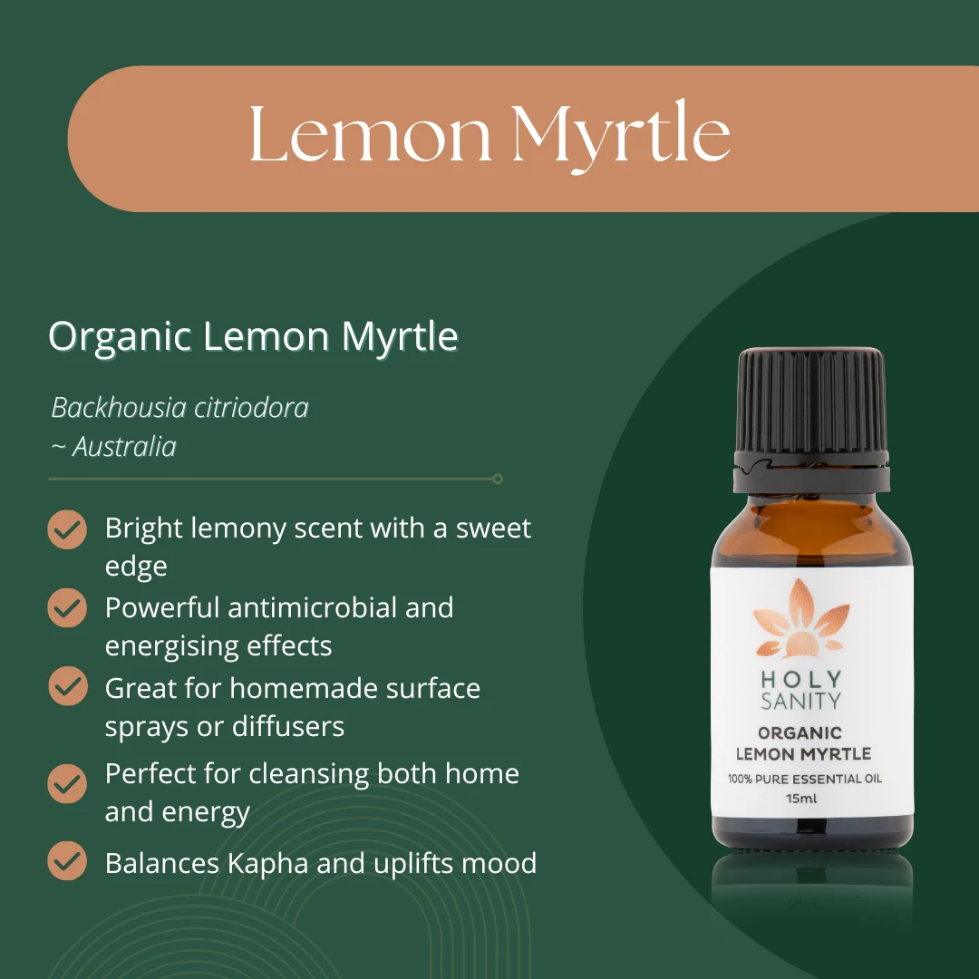 Holy Sanity Organic Essential Oil Lemon Myrtle 15ml - Image 2