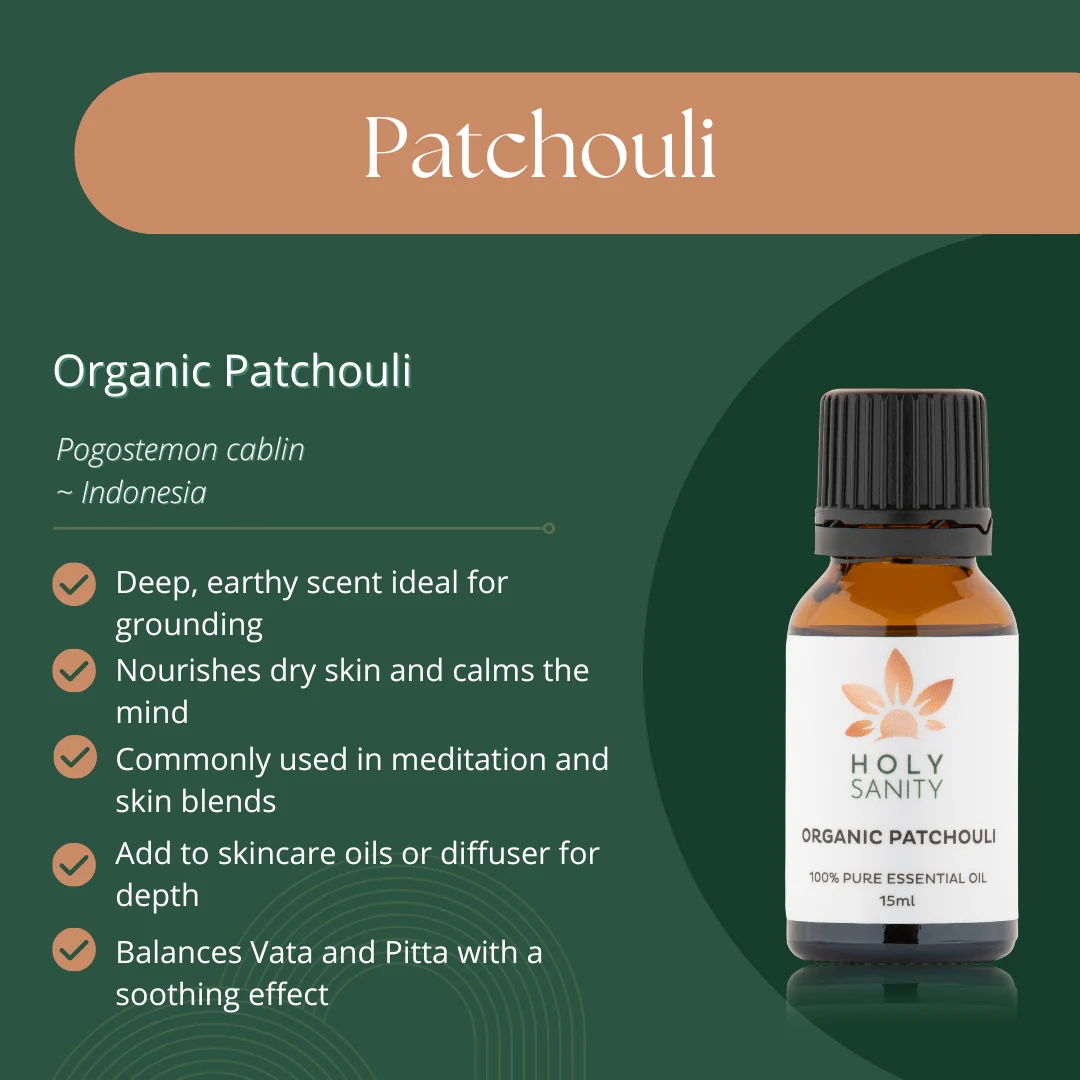 Holy Sanity Organic Essential Oil Patchouli 15ml - Image 2