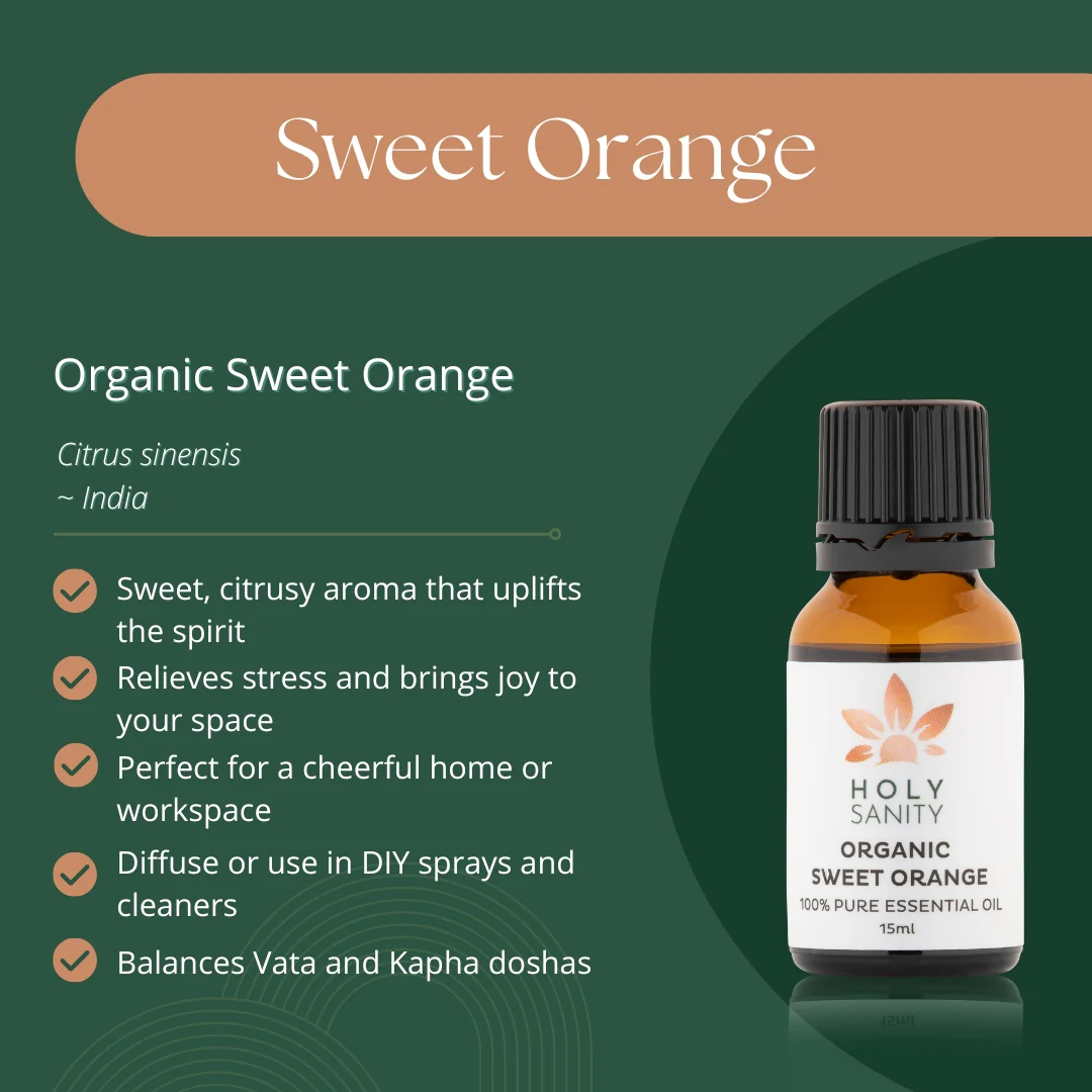 Holy Sanity Organic Essential Oil Sweet Orange 15ml - Image 2