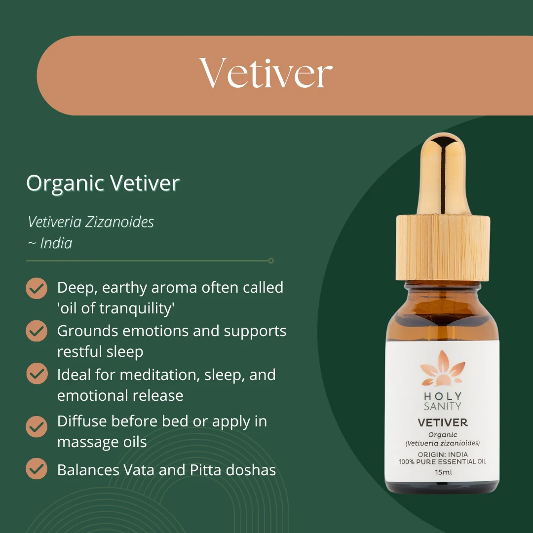 Holy Sanity Organic Essential Oil Vetiver 15ml - Image 2