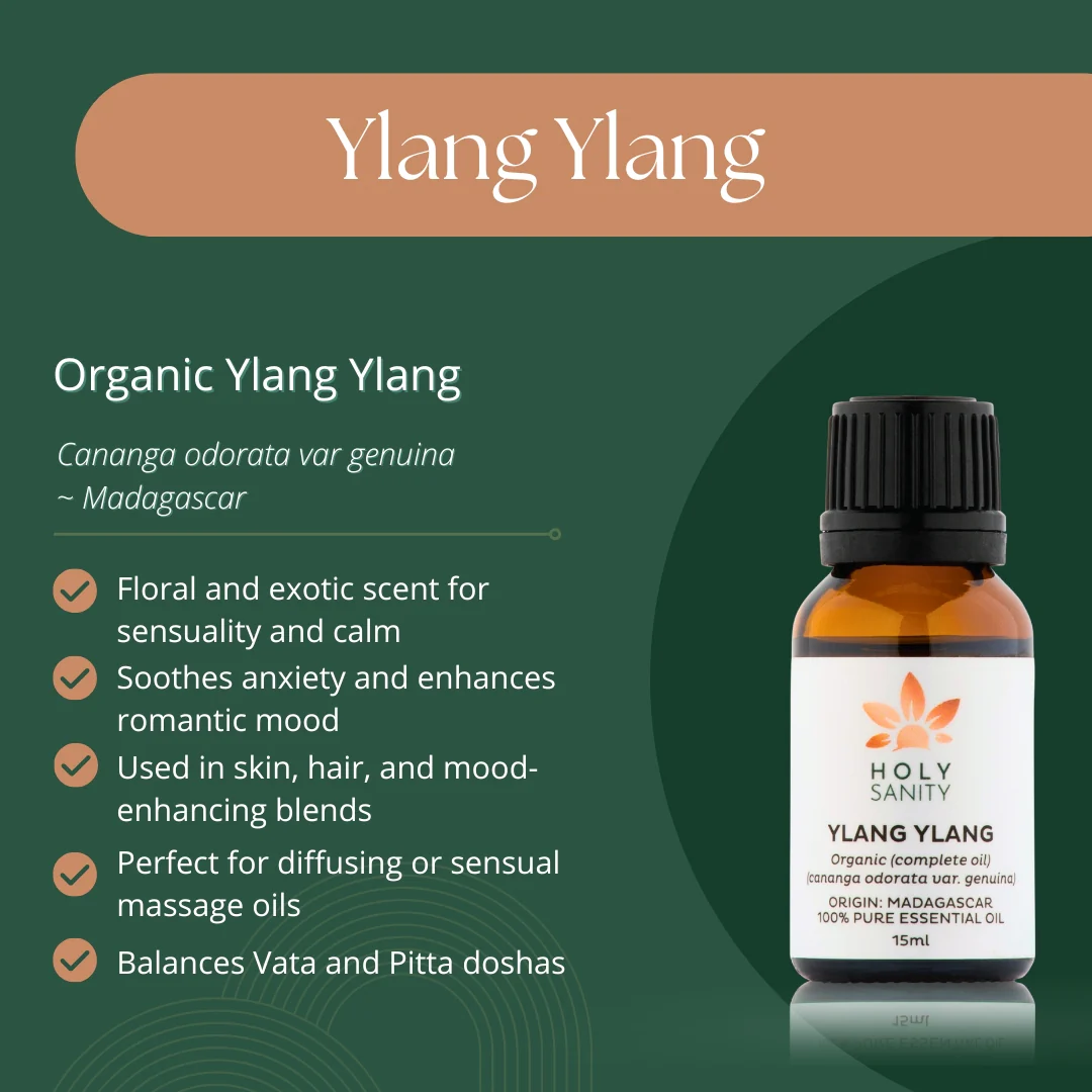 Holy Sanity Organic Essential Oil Ylang Ylang 15ml - Image 2