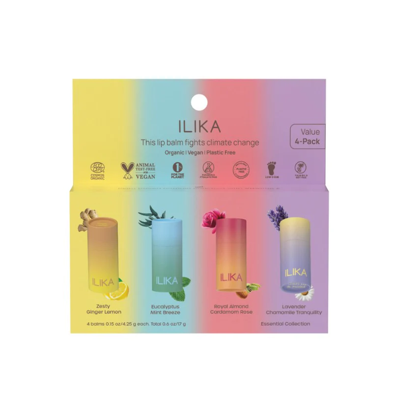 ILIKA Lip Balm 0.15oz Essential Collection 4 Pack