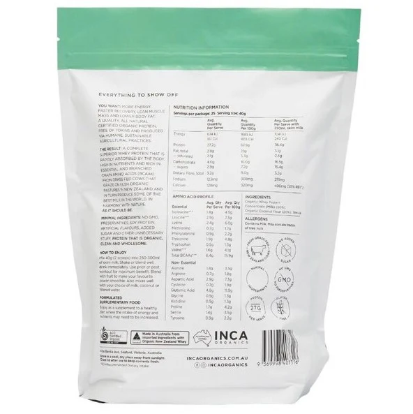 Inca Organics Organic Whey Protein Powder Coconut - Image 4