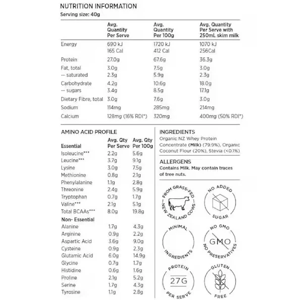 Inca Organics Organic Whey Protein Powder Coconut - Image 6