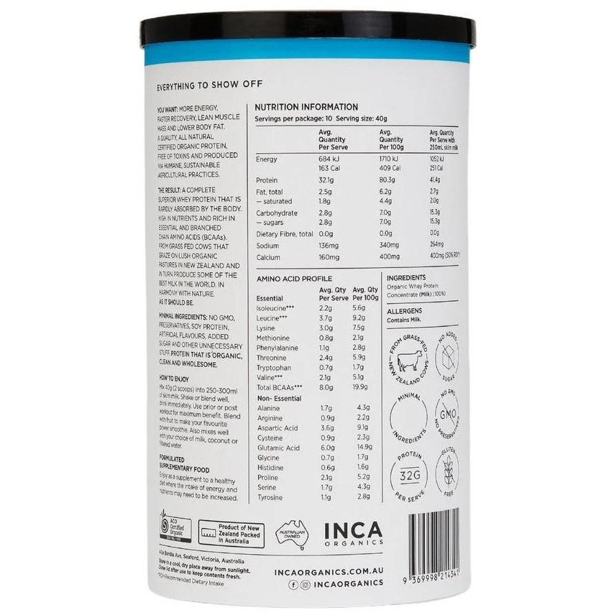 Inca Organics Organic Whey Protein Powder Natural - Image 2